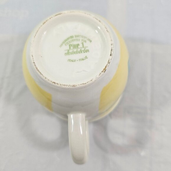 Pier 1 Italy Hand Painted 14 Oz Earthenware Coffee Tea Mugs Cups – Set of 2 - Picture 16 of 16